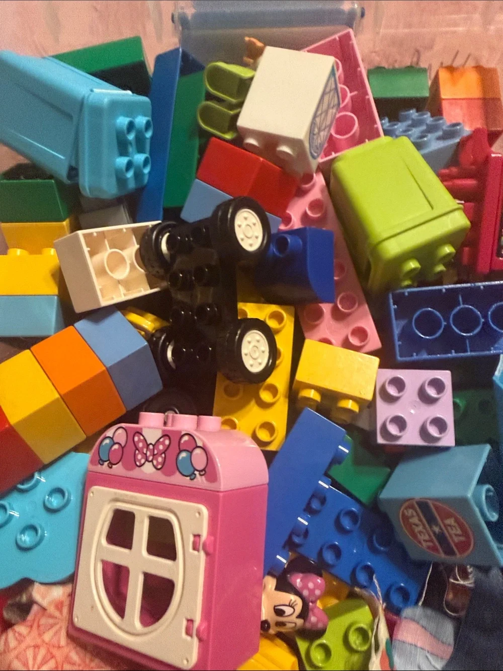 Lego Bright Blue, Yellow, Green, Pink & Red Building Block Lot